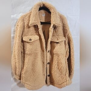NWOT Mint Tan Teddy Shacket